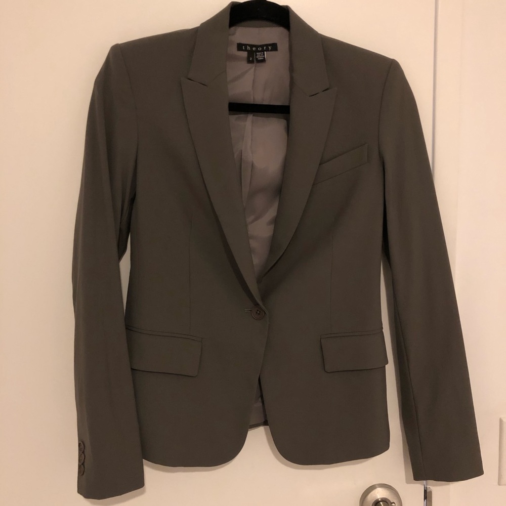 Theory Gray Wool Blazer